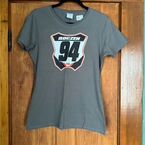 Port and Company Gray Short Sleeve Tee with Black and White Graphic